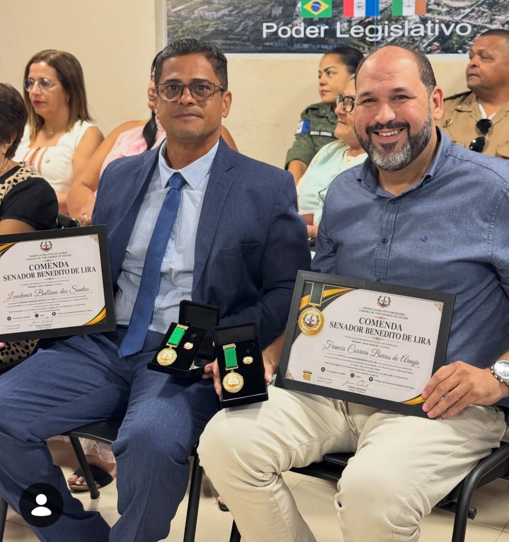 Legislativo de Satuba presta grande homenagem ao prefeito e vice de Santa Luzia do Norte