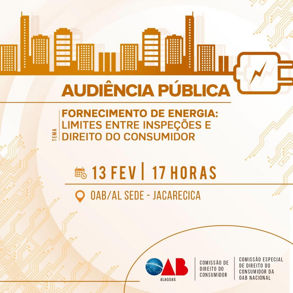 OAB-AL realiza audiência pública para debater queixas relacionadas ao fornecimento de energia elétrica