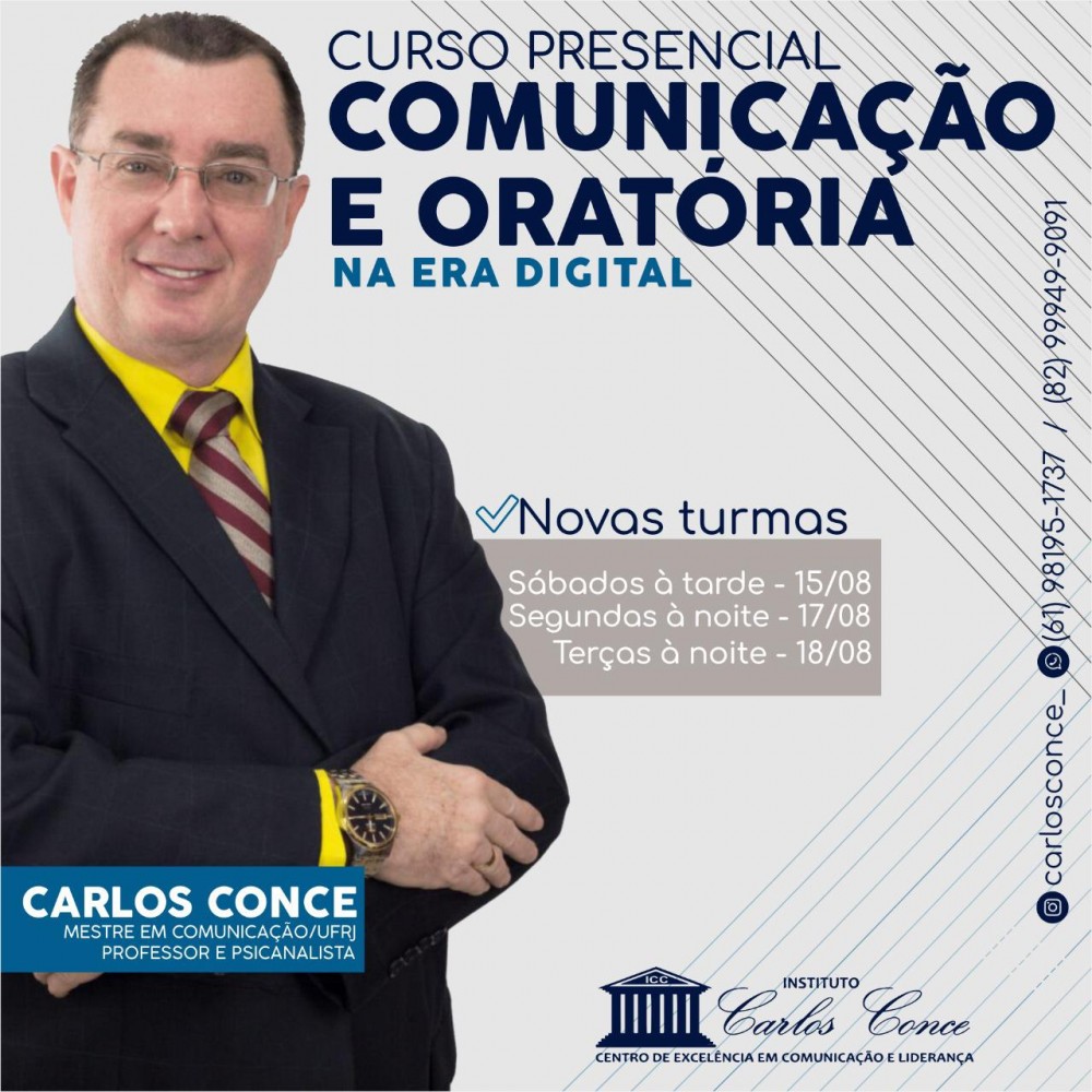 Professor Carlos Conce oferece curso de “Comunicação Oratória” nesse ano eleitoral