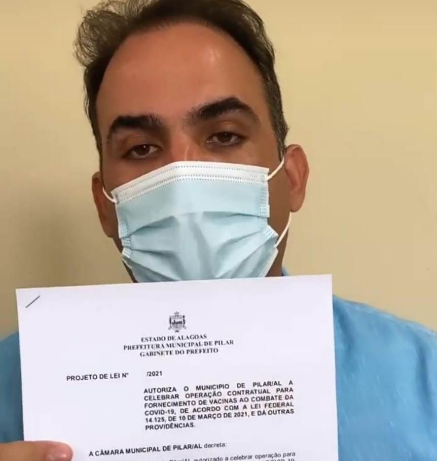 Prefeito pilarense anuncia plano de vacinação em massa na terra do bagre