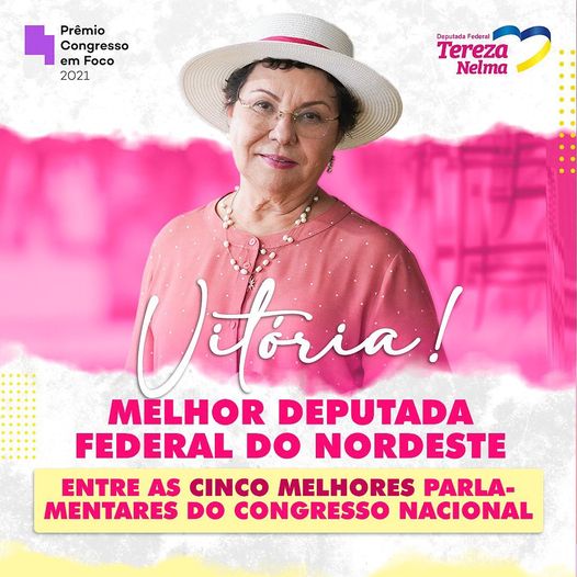 Pesquisa em Brasília aponta Tereza Nelma como a 5ª mulher mais atuante no Congresso Nacional