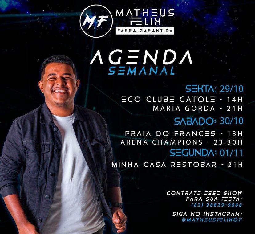 Santa Luzia no Norte aposta no talento de Matheus Felix; um jovem cantor que vem ganhando destaque em AL