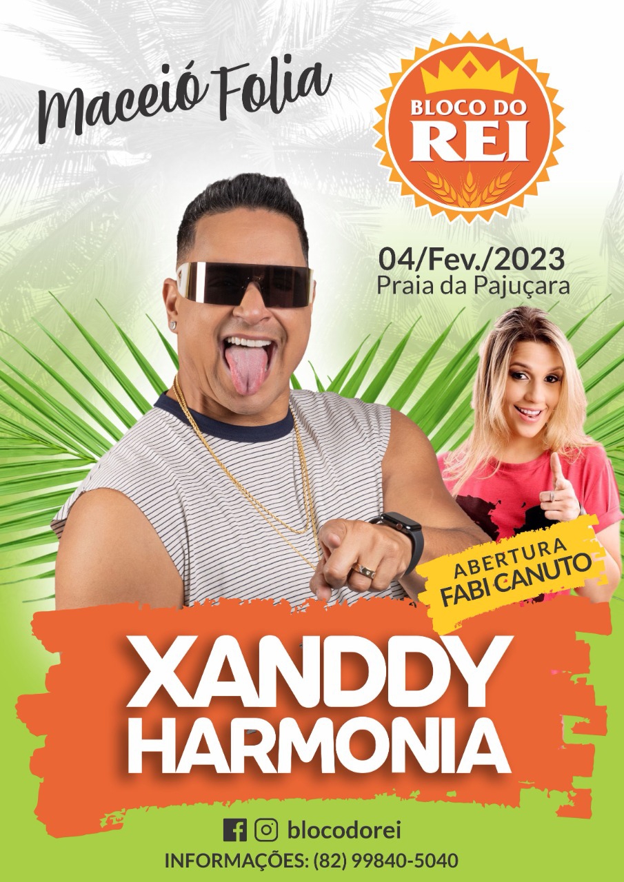 Em Maceió, bloco do "Rei" tem Xanddy Harmonia e Fabi Canuto dia 4, na orla marítima