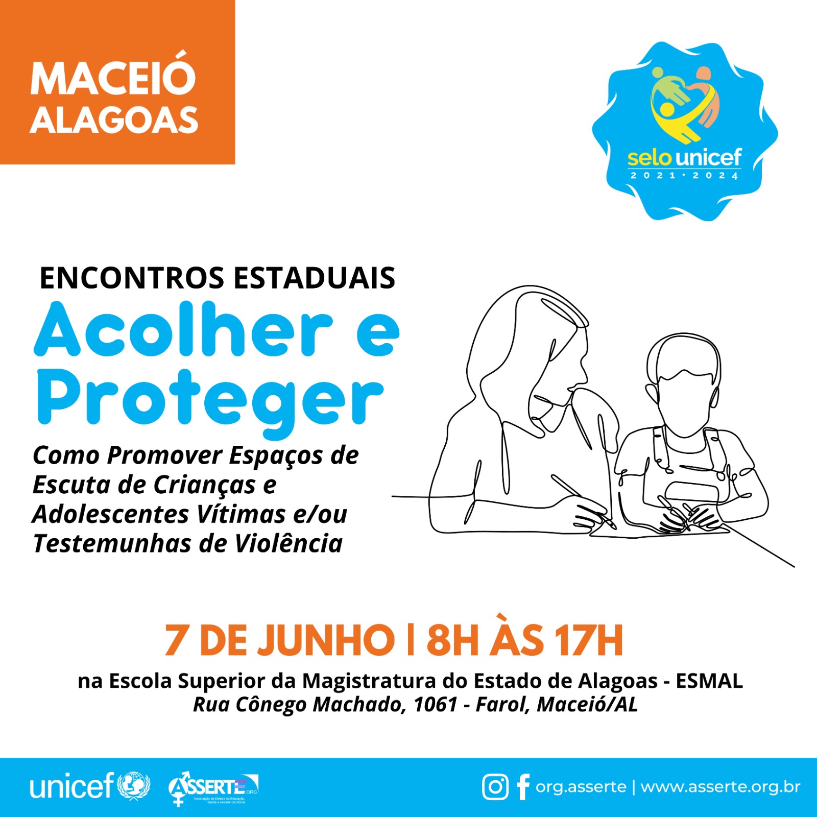 UNICEF vem a Maceió capacitar mais de 80 municípios de AL nesta quarta-feira,7, sobre casos de crianças e adolescentes